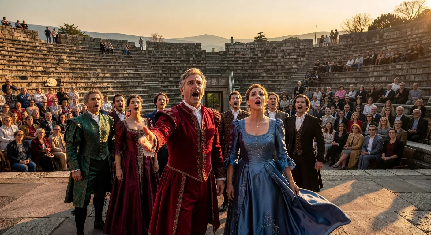 Opera singers at outdoor amphitheater festival
