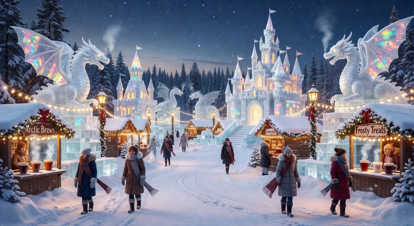 Winter festival ice sculptures
